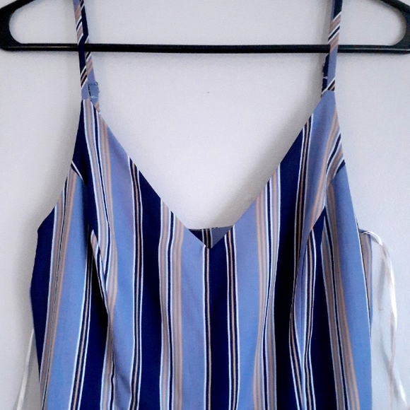 Blue stripe jumpsuit, size XS - Picture 2 of 2